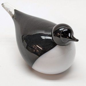 Oiva Toikka iittala Black and White 6" Dipper Koskikara Blown Glass Art Bird